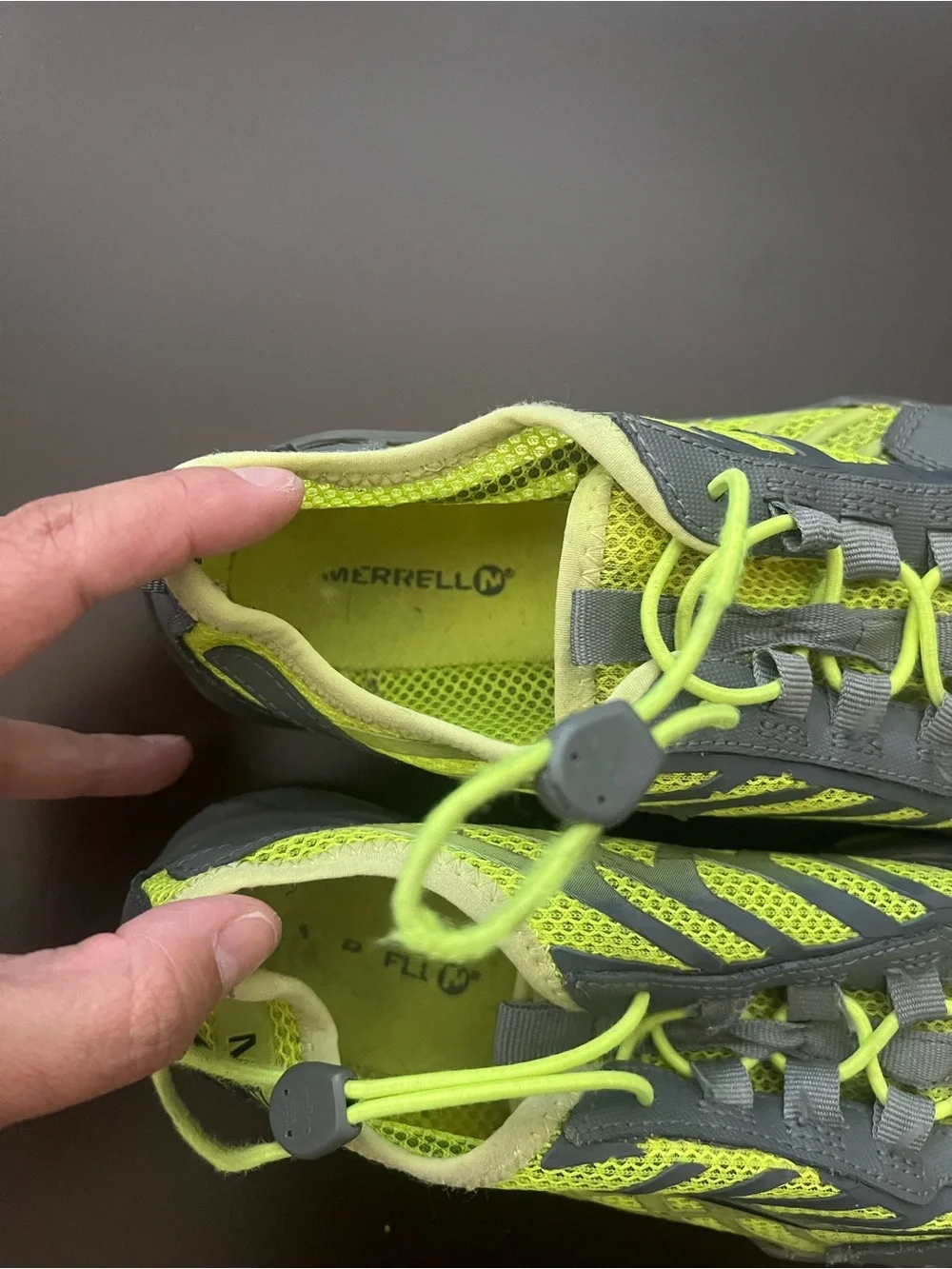 Merrell Kids Neon Lime and Gray Slip-On Athletic Sneakers